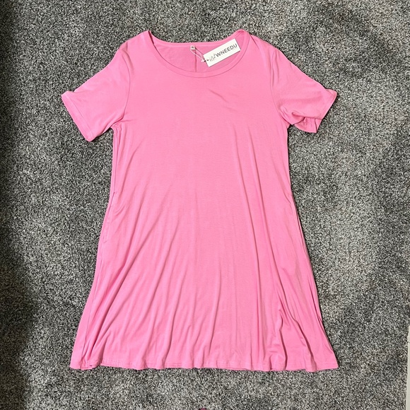 WNEEDU Women's Casual T-shirt Dress; New with Tags; Size L - Picture 2 of 13